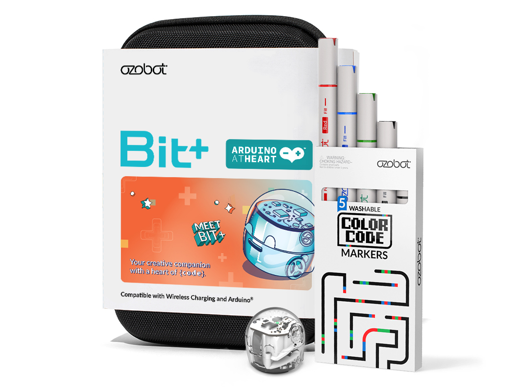 STEAM coding beginners kit with Bit programmable robot and color code markers by Ozobot and Arudino at Heart