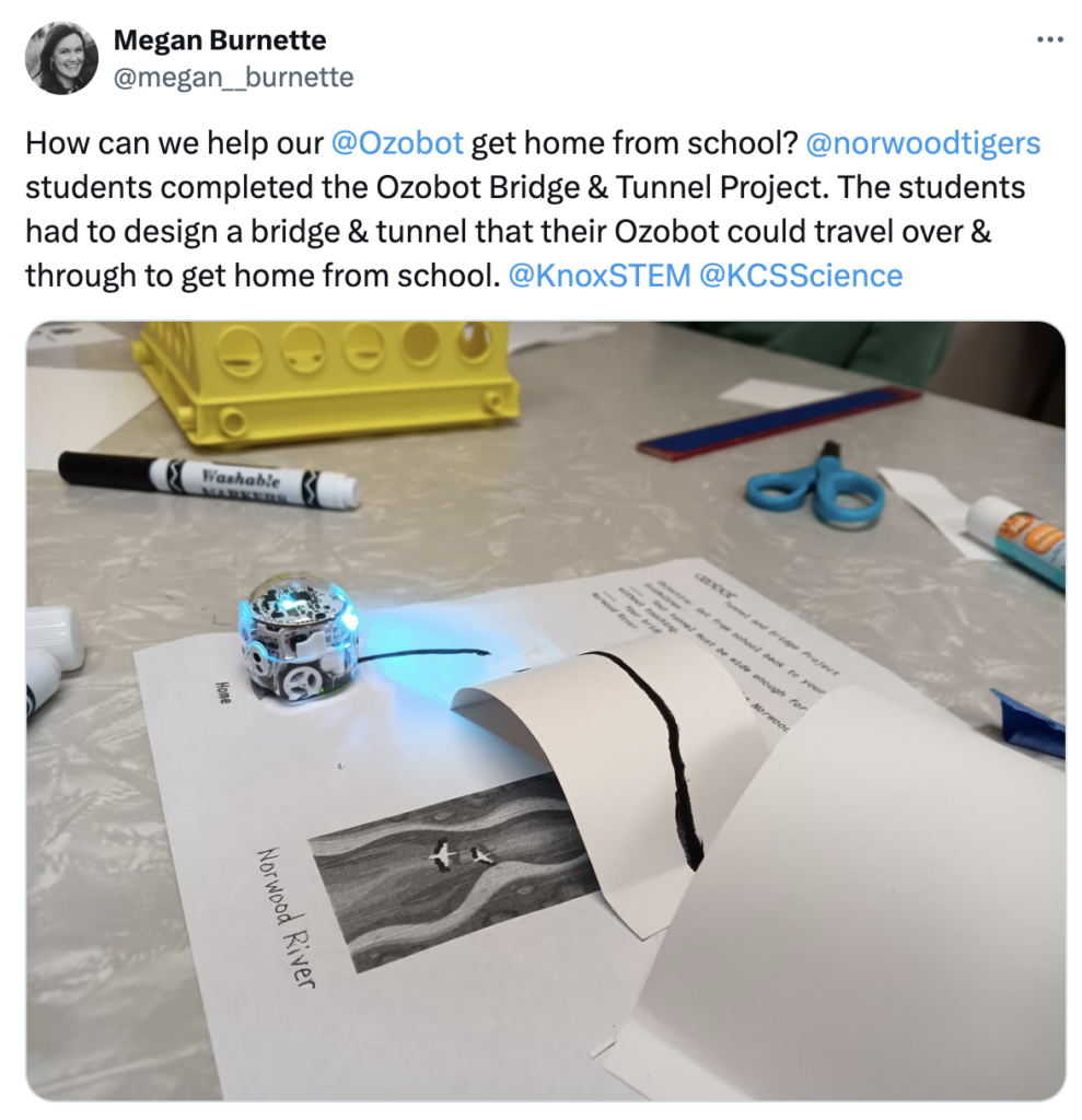 A picture of Ozobot's Journey Home STEM challenge for elementary students